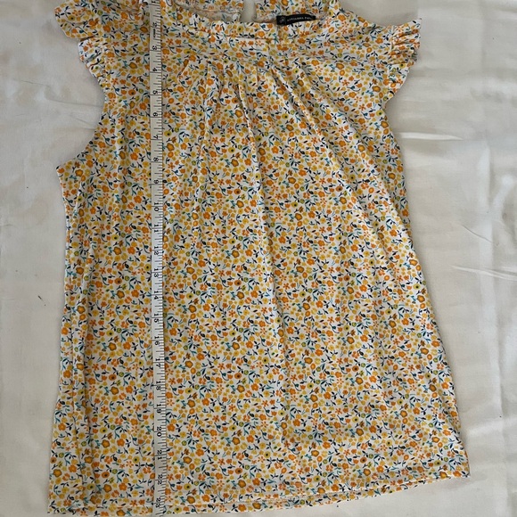 Adrianna Papell Yellow and Blue Floral Blouse - Picture 1 of 4